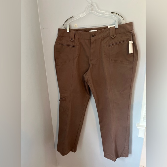 CJ Banks Women's Chocolate mocha, Straight Leg, high Rise Pants - Picture 1 of 11
